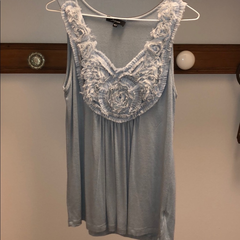 Soprano silver blue sleeveless top